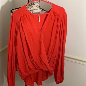 Free People cross front blouse